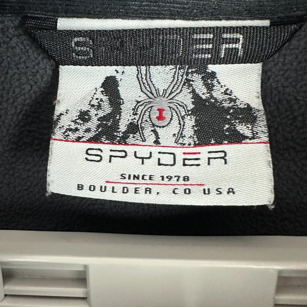 SPYDER MEN'S OUTBOUND 1/4 ZIP PULLOVER, GRAY, BLACK, BLUE ZIPPER, LOGO, SIZE L - Picture 2 of 12